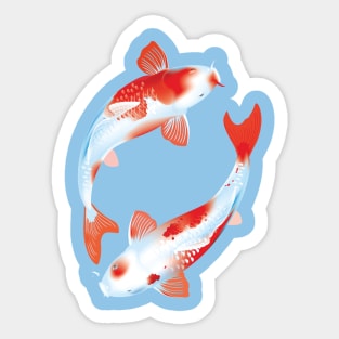 Asian Culture Japanese Koi Fish Japan Carp in the Pond Sticker